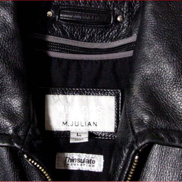 Vtg Wilson's M Julian Thinsulate  Zip Lined Black Leather Jacket Sz L - Picture 2 of 9